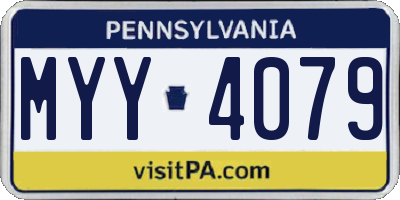 PA license plate MYY4079
