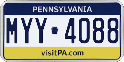 PA license plate MYY4088