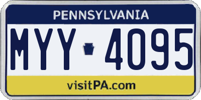 PA license plate MYY4095