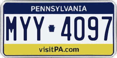 PA license plate MYY4097