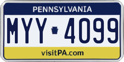 PA license plate MYY4099