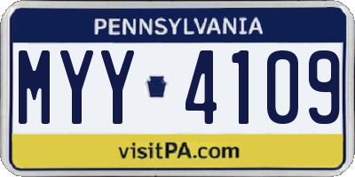 PA license plate MYY4109