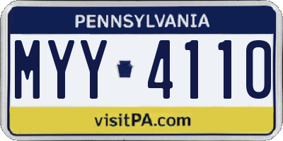 PA license plate MYY4110
