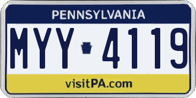 PA license plate MYY4119