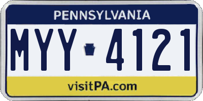 PA license plate MYY4121