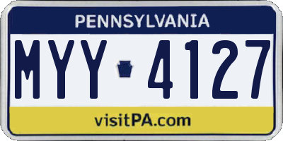 PA license plate MYY4127