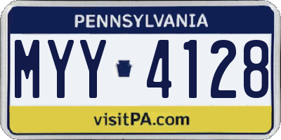 PA license plate MYY4128
