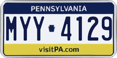 PA license plate MYY4129