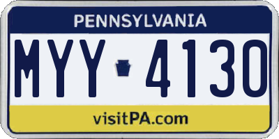 PA license plate MYY4130