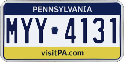 PA license plate MYY4131
