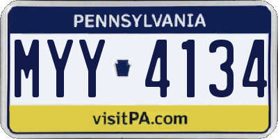 PA license plate MYY4134