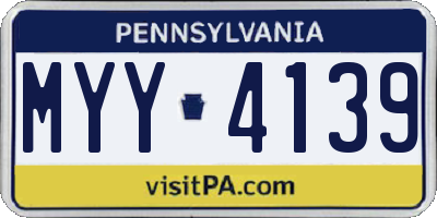 PA license plate MYY4139