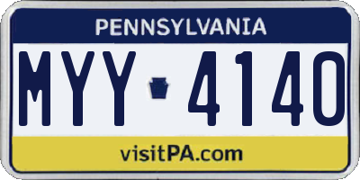 PA license plate MYY4140