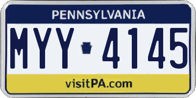 PA license plate MYY4145