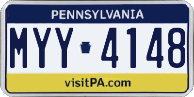 PA license plate MYY4148