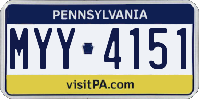 PA license plate MYY4151