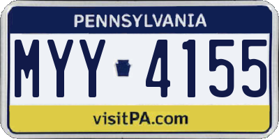 PA license plate MYY4155