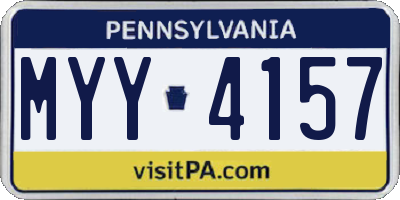 PA license plate MYY4157