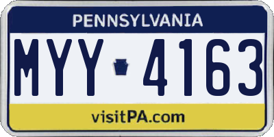 PA license plate MYY4163