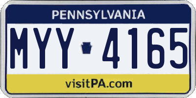 PA license plate MYY4165