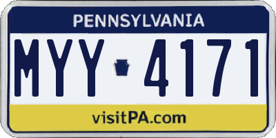 PA license plate MYY4171