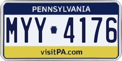 PA license plate MYY4176