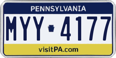 PA license plate MYY4177
