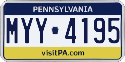 PA license plate MYY4195