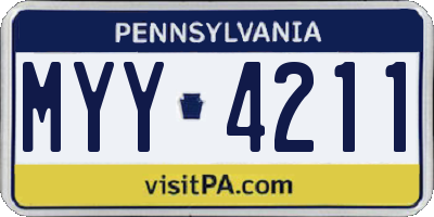 PA license plate MYY4211