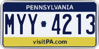 PA license plate MYY4213