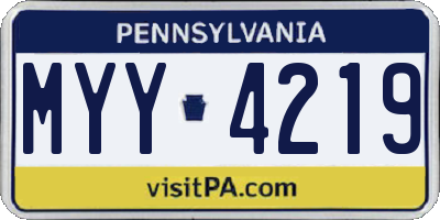 PA license plate MYY4219
