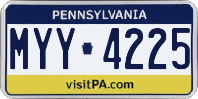 PA license plate MYY4225