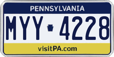 PA license plate MYY4228