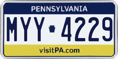 PA license plate MYY4229
