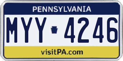 PA license plate MYY4246