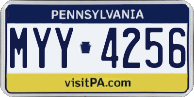 PA license plate MYY4256