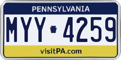 PA license plate MYY4259