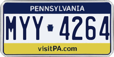 PA license plate MYY4264