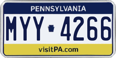 PA license plate MYY4266