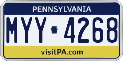 PA license plate MYY4268