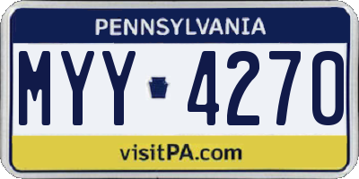 PA license plate MYY4270
