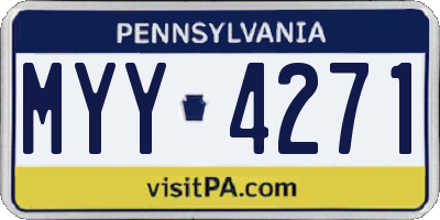 PA license plate MYY4271