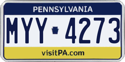 PA license plate MYY4273
