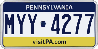 PA license plate MYY4277