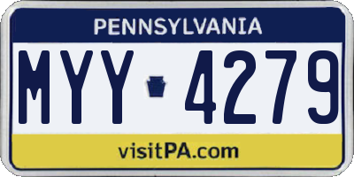 PA license plate MYY4279