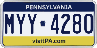 PA license plate MYY4280