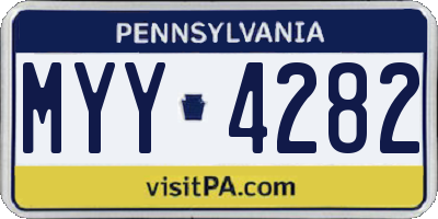 PA license plate MYY4282