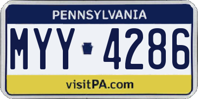 PA license plate MYY4286