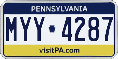 PA license plate MYY4287
