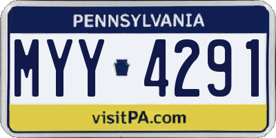 PA license plate MYY4291
